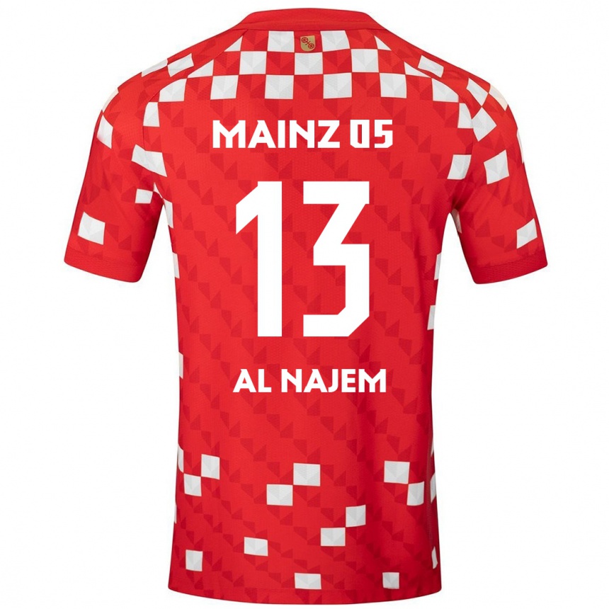 Vyrai Salma Al Najem #13 Balta Raudona Namų Marškinėliai 2024/25 T-Shirt