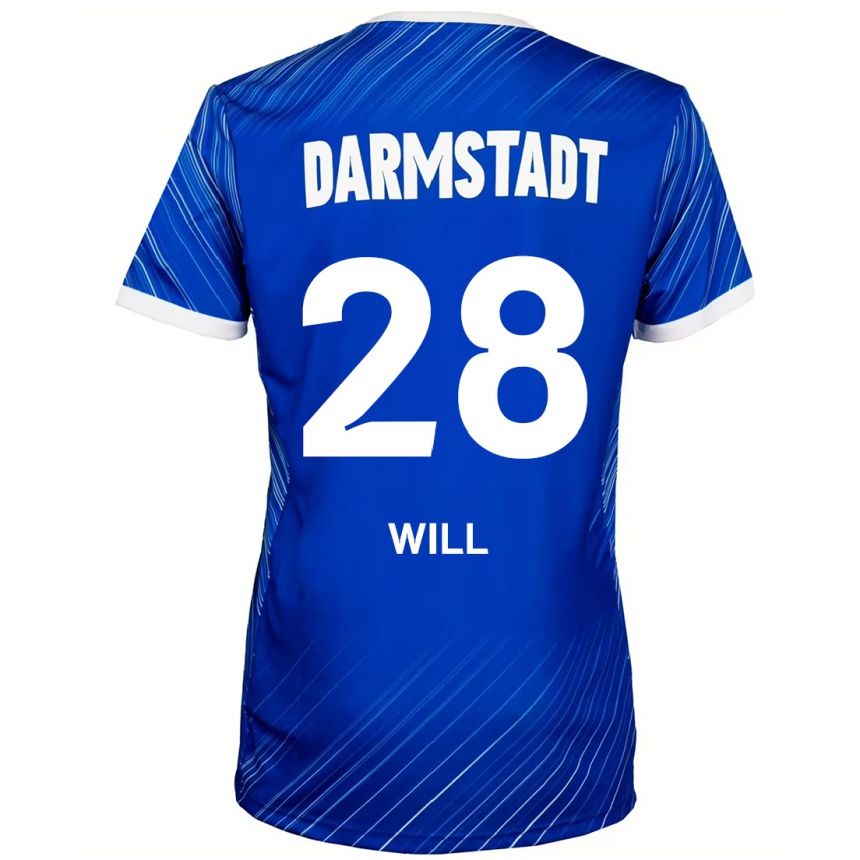 Vyrai Paul Will #28 Mėlyna Balta Namų Marškinėliai 2024/25 T-Shirt