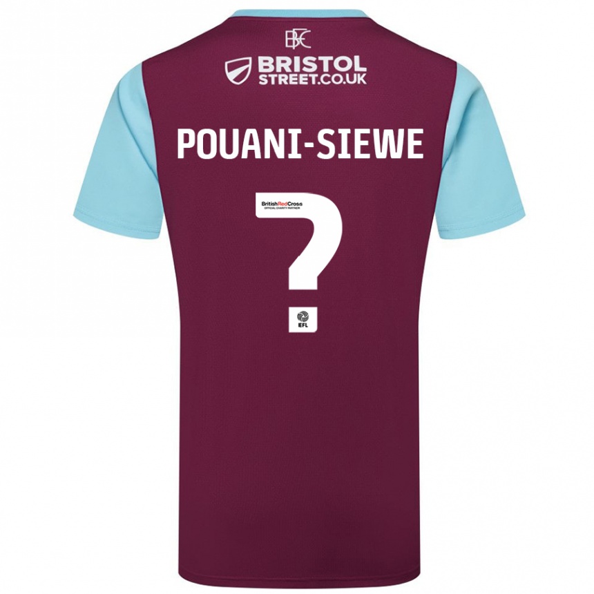 Vyrai Brandon Pouani-Siewe #0 Burgundijos Dangaus Mėlynas Namų Marškinėliai 2024/25 T-Shirt