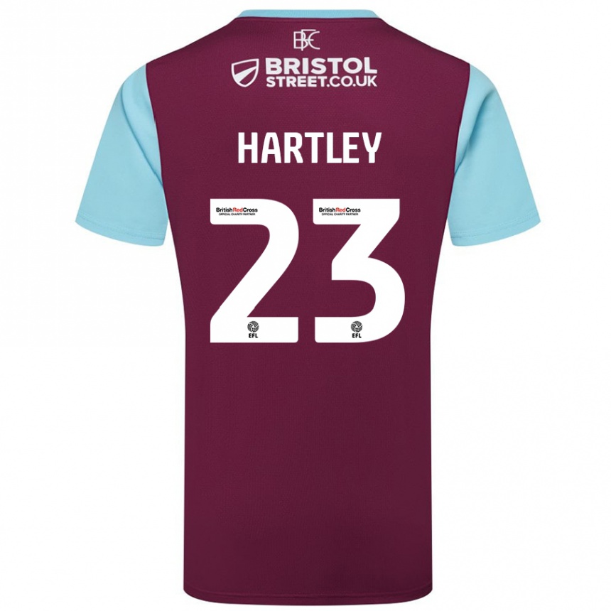 Vyrai Naomi Hartley #23 Burgundijos Dangaus Mėlynas Namų Marškinėliai 2024/25 T-Shirt