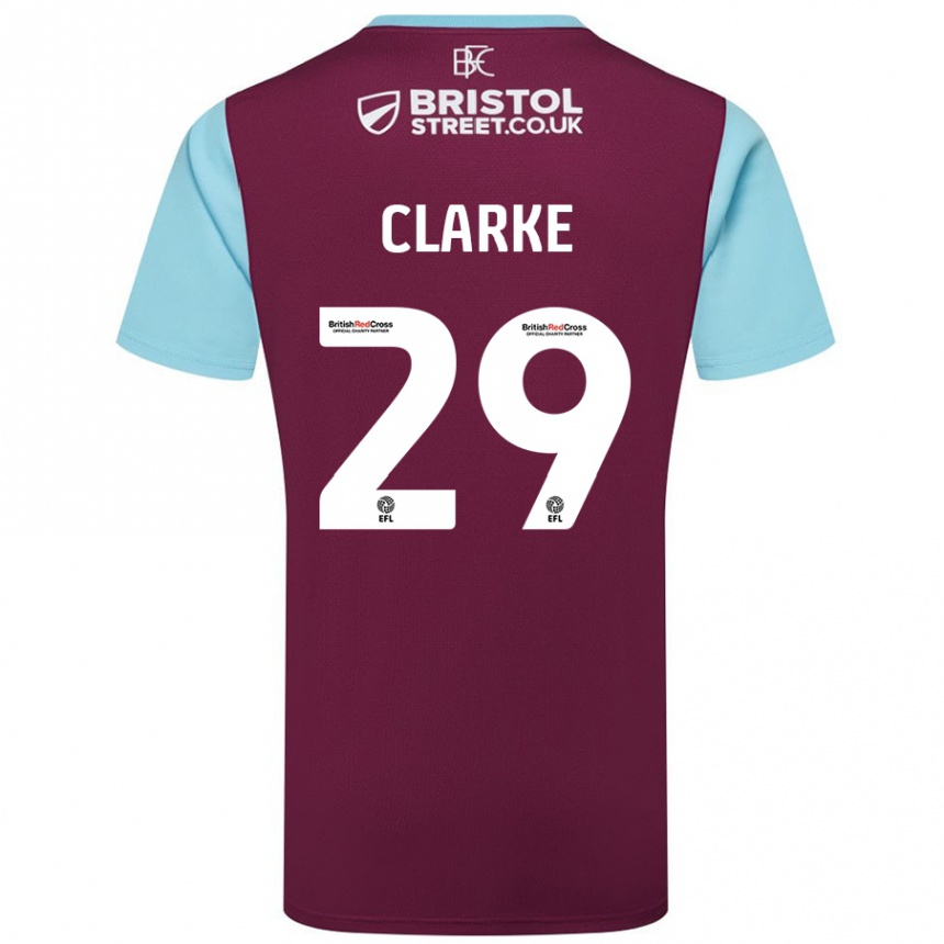 Vyrai Abby Clarke #29 Burgundijos Dangaus Mėlynas Namų Marškinėliai 2024/25 T-Shirt