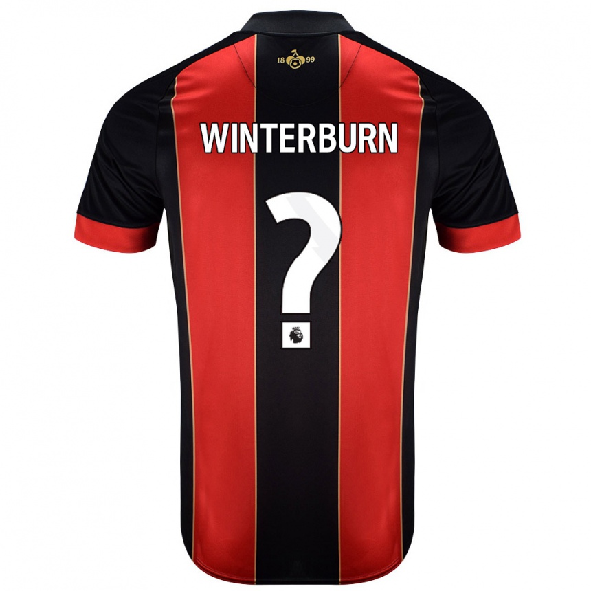 Vyrai Ben Winterburn #0 Raudona Juoda Namų Marškinėliai 2024/25 T-Shirt