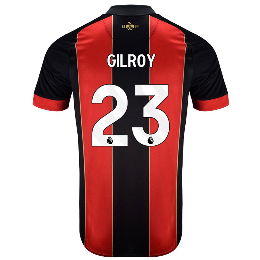 Vyrai Chloe Gilroy #23 Raudona Juoda Namų Marškinėliai 2024/25 T-Shirt