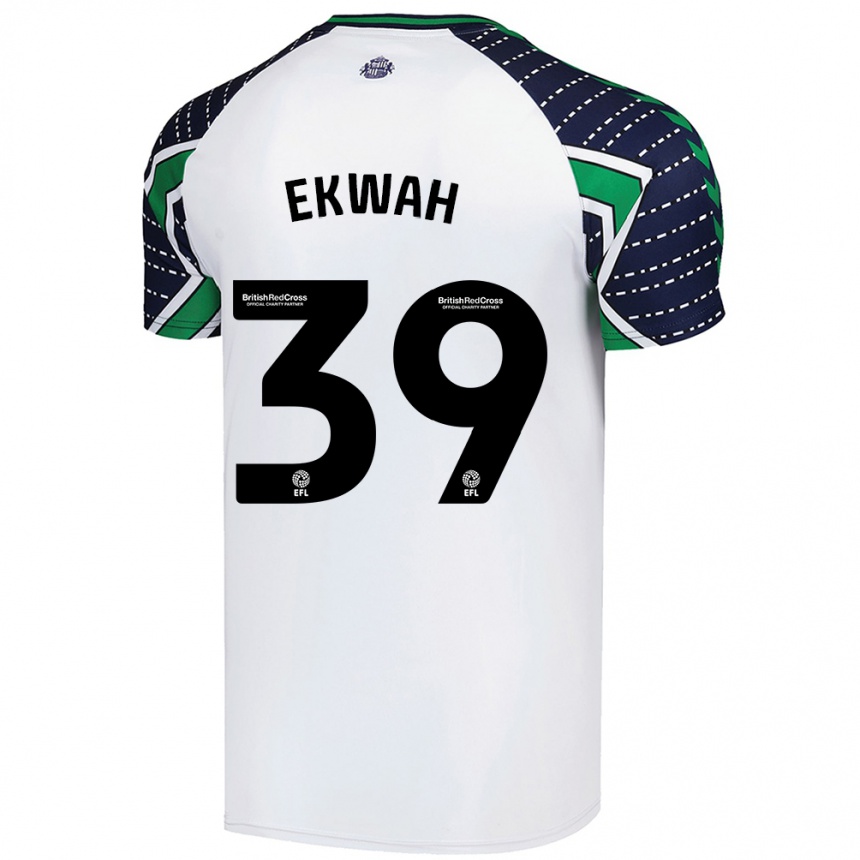 Vyrai Pierre Ekwah #39 Baltas Išvykos Marškinėliai 2024/25 T-Shirt