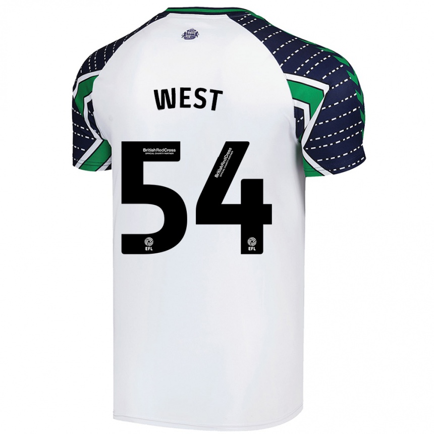 Vyrai Ella West #54 Baltas Išvykos Marškinėliai 2024/25 T-Shirt