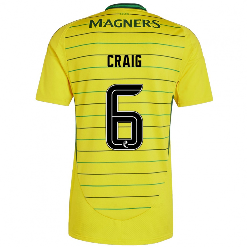 Vyrai Chloe Craig #6 Geltona Išvykos Marškinėliai 2024/25 T-Shirt