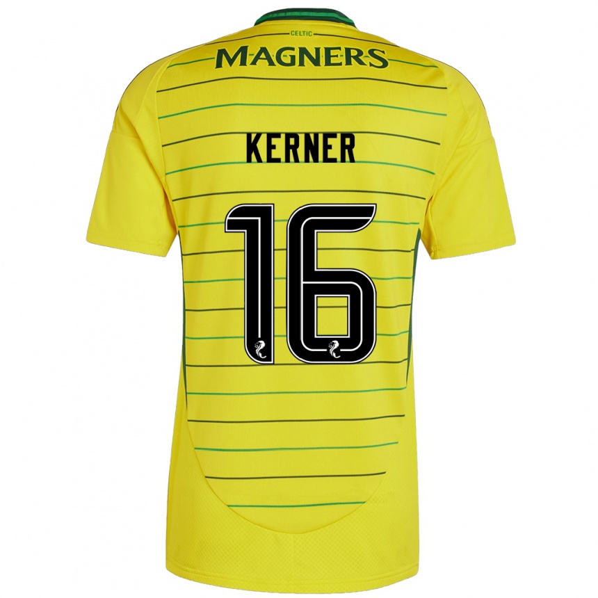 Vyrai Hana Kerner #16 Geltona Išvykos Marškinėliai 2024/25 T-Shirt