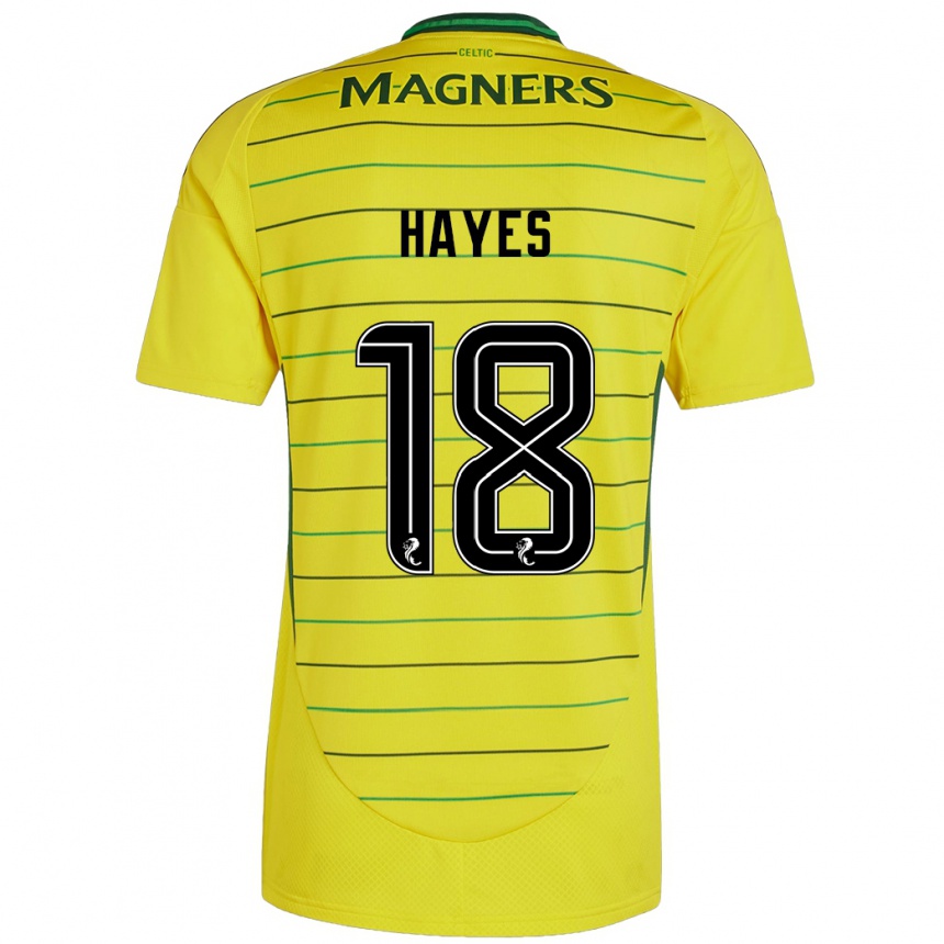 Vyrai Caitlin Hayes #18 Geltona Išvykos Marškinėliai 2024/25 T-Shirt