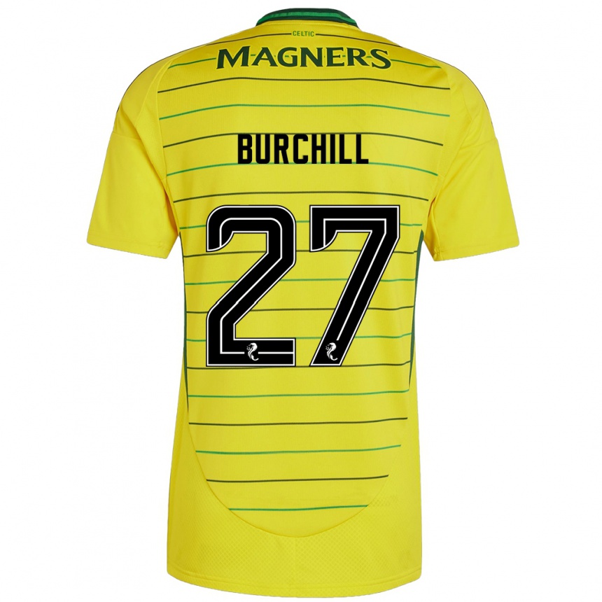 Vyrai Tiree Burchill #27 Geltona Išvykos Marškinėliai 2024/25 T-Shirt