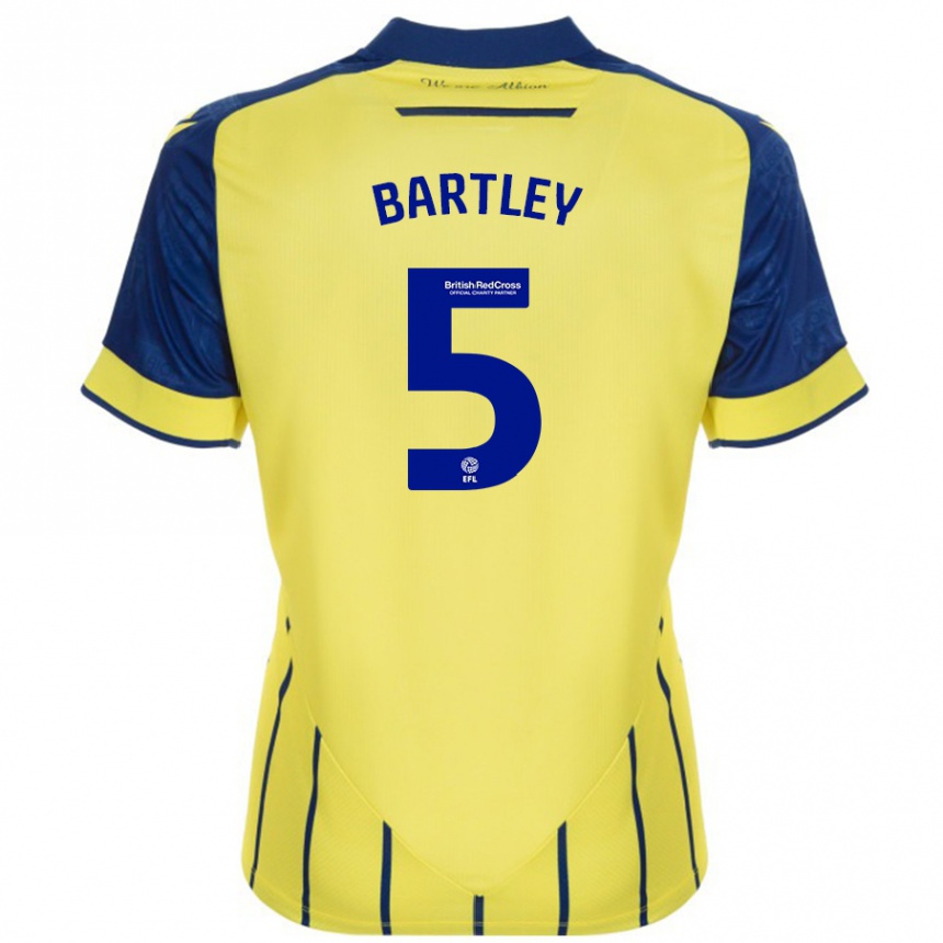 Vyrai Kyle Bartley #5 Geltona Mėlyna Išvykos Marškinėliai 2024/25 T-Shirt