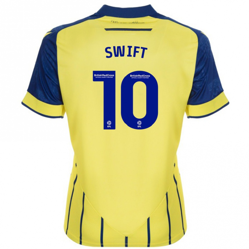 Vyrai John Swift #10 Geltona Mėlyna Išvykos Marškinėliai 2024/25 T-Shirt