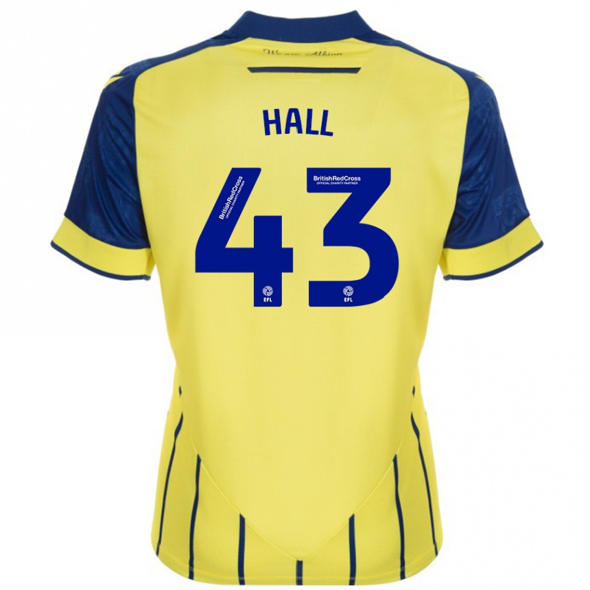 Vyrai Reece Hall #43 Geltona Mėlyna Išvykos Marškinėliai 2024/25 T-Shirt