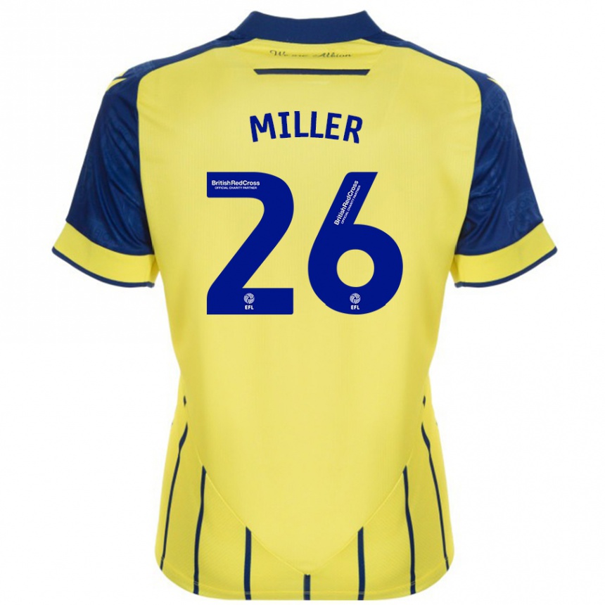 Vyrai Nna Miller #26 Geltona Mėlyna Išvykos Marškinėliai 2024/25 T-Shirt