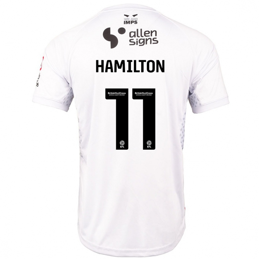 Vyrai Ethan Hamilton #11 Raudona Balta Išvykos Marškinėliai 2024/25 T-Shirt