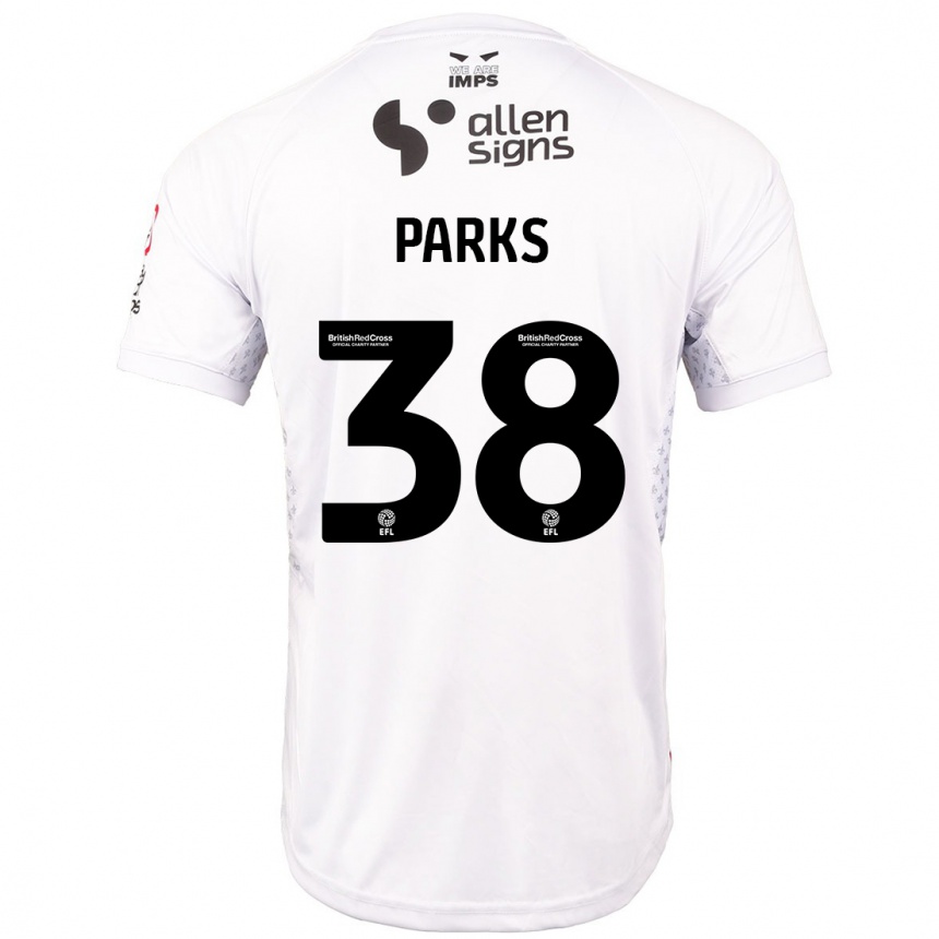 Vyrai Charlie Parks #38 Raudona Balta Išvykos Marškinėliai 2024/25 T-Shirt