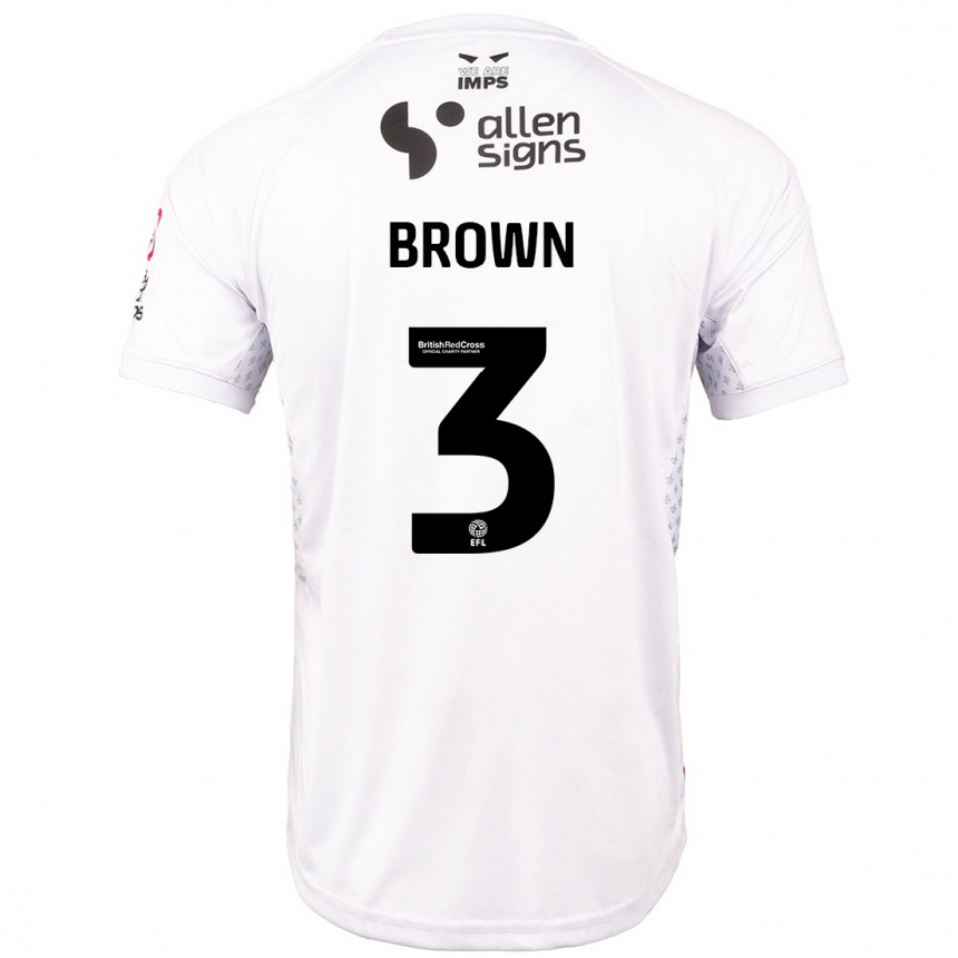 Vyrai Jaden Brown #3 Raudona Balta Išvykos Marškinėliai 2024/25 T-Shirt