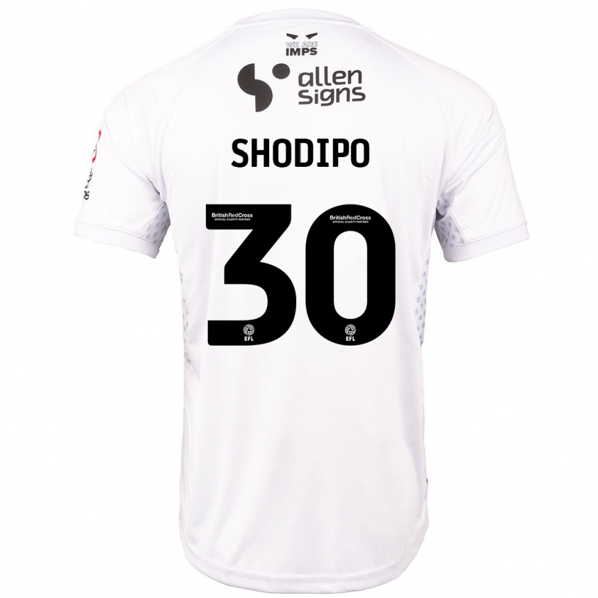 Vyrai Olamide Shodipo #30 Raudona Balta Išvykos Marškinėliai 2024/25 T-Shirt