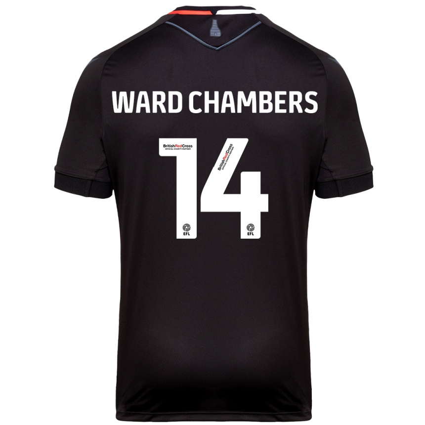 Vyrai Courtnay Ward-Chambers #14 Juoda Išvykos Marškinėliai 2024/25 T-Shirt