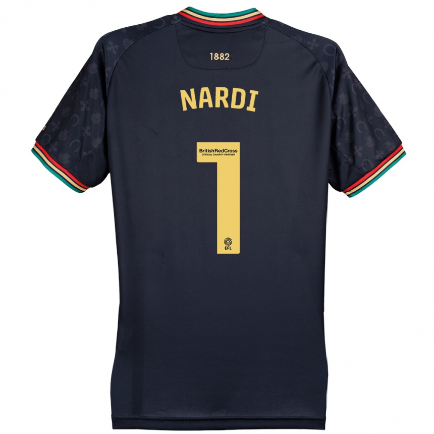 Vyrai Paul Nardi #1 Tamsiai Tamsiai Mėlyna Išvykos Marškinėliai 2024/25 T-Shirt