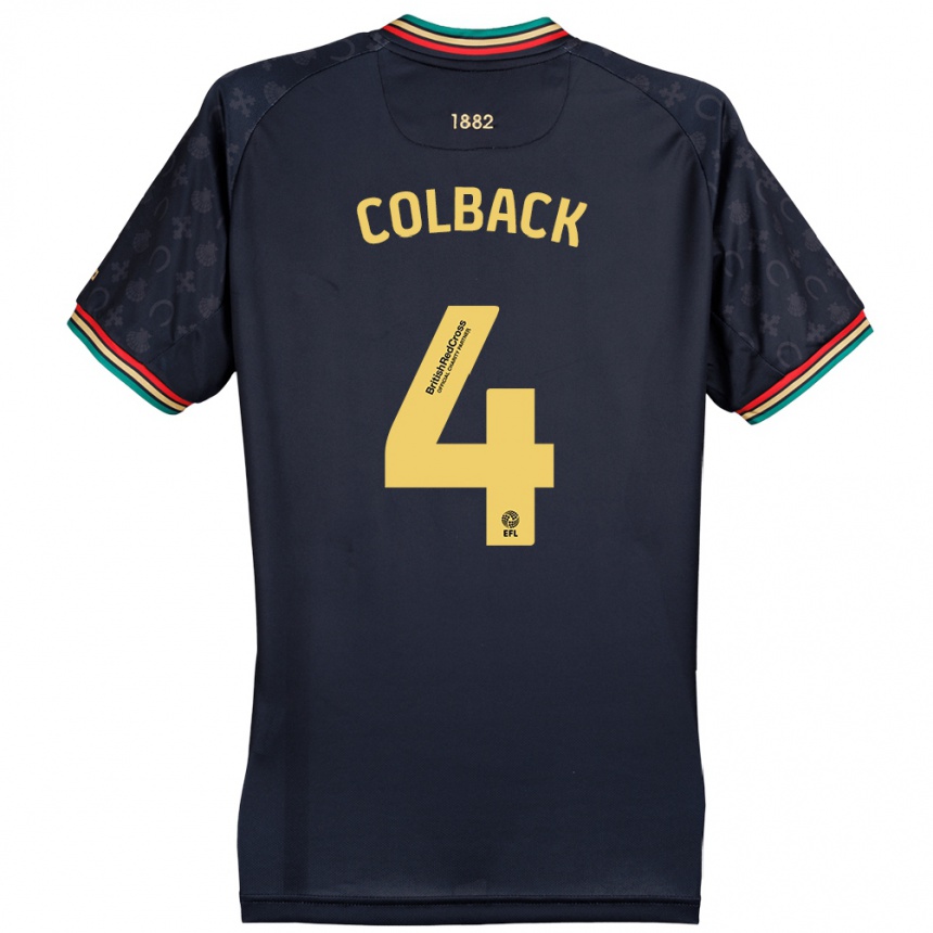 Vyrai Jack Colback #4 Tamsiai Tamsiai Mėlyna Išvykos Marškinėliai 2024/25 T-Shirt