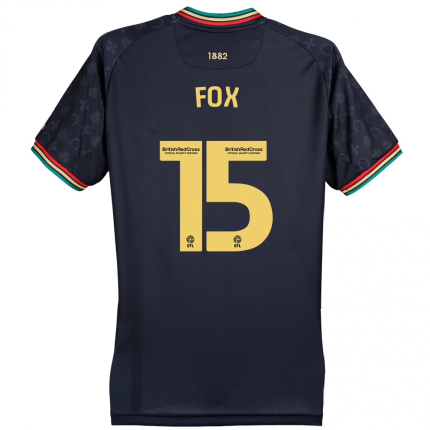 Vyrai Morgan Fox #15 Tamsiai Tamsiai Mėlyna Išvykos Marškinėliai 2024/25 T-Shirt