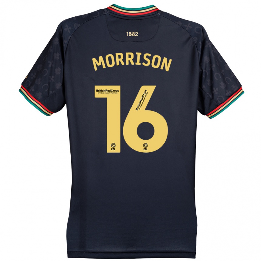 Vyrai Liam Morrison #16 Tamsiai Tamsiai Mėlyna Išvykos Marškinėliai 2024/25 T-Shirt