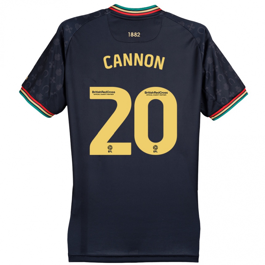 Vyrai Reggie Cannon #20 Tamsiai Tamsiai Mėlyna Išvykos Marškinėliai 2024/25 T-Shirt