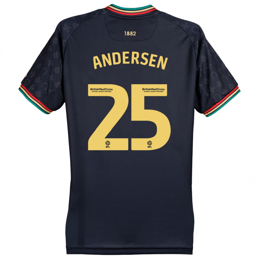 Vyrai Lucas Andersen #25 Tamsiai Tamsiai Mėlyna Išvykos Marškinėliai 2024/25 T-Shirt