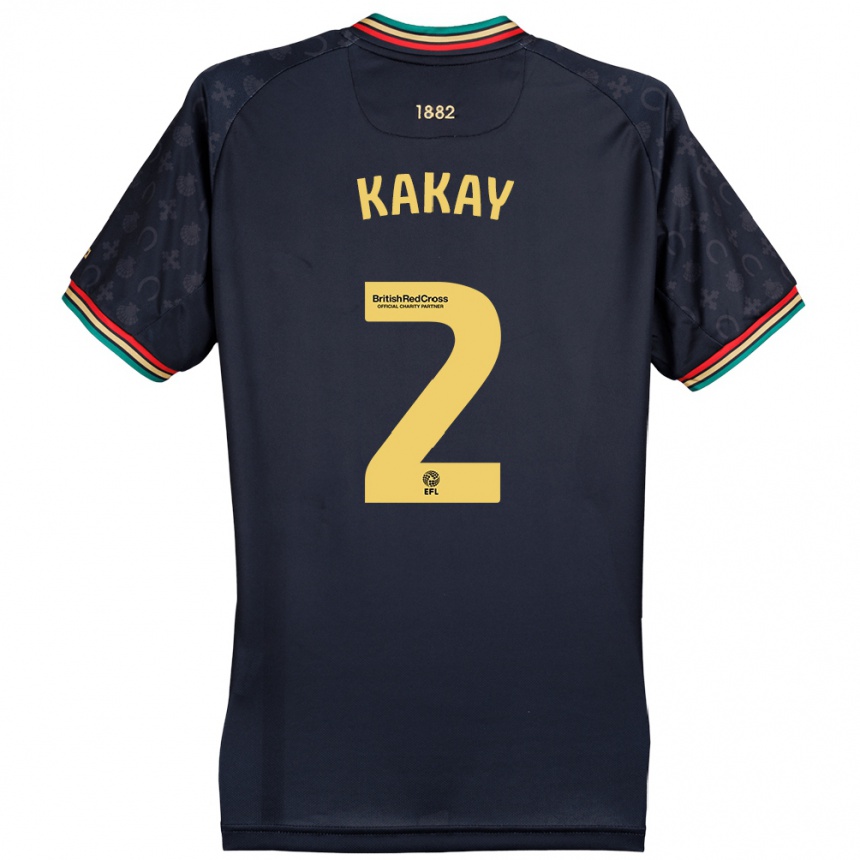 Vyrai Osman Kakay #2 Tamsiai Tamsiai Mėlyna Išvykos Marškinėliai 2024/25 T-Shirt