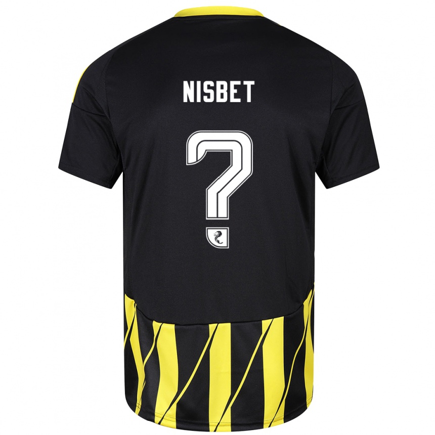 Vyrai Kevin Nisbet #0 Juoda Geltona Išvykos Marškinėliai 2024/25 T-Shirt