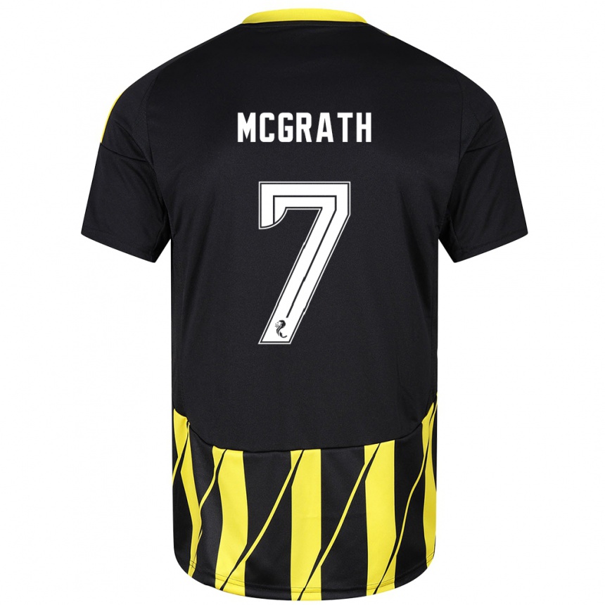 Vyrai Jamie Mcgrath #7 Juoda Geltona Išvykos Marškinėliai 2024/25 T-Shirt