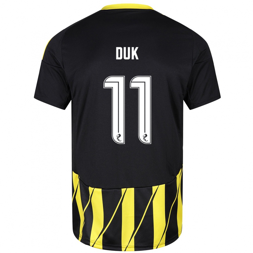 Vyrai Duk #11 Juoda Geltona Išvykos Marškinėliai 2024/25 T-Shirt