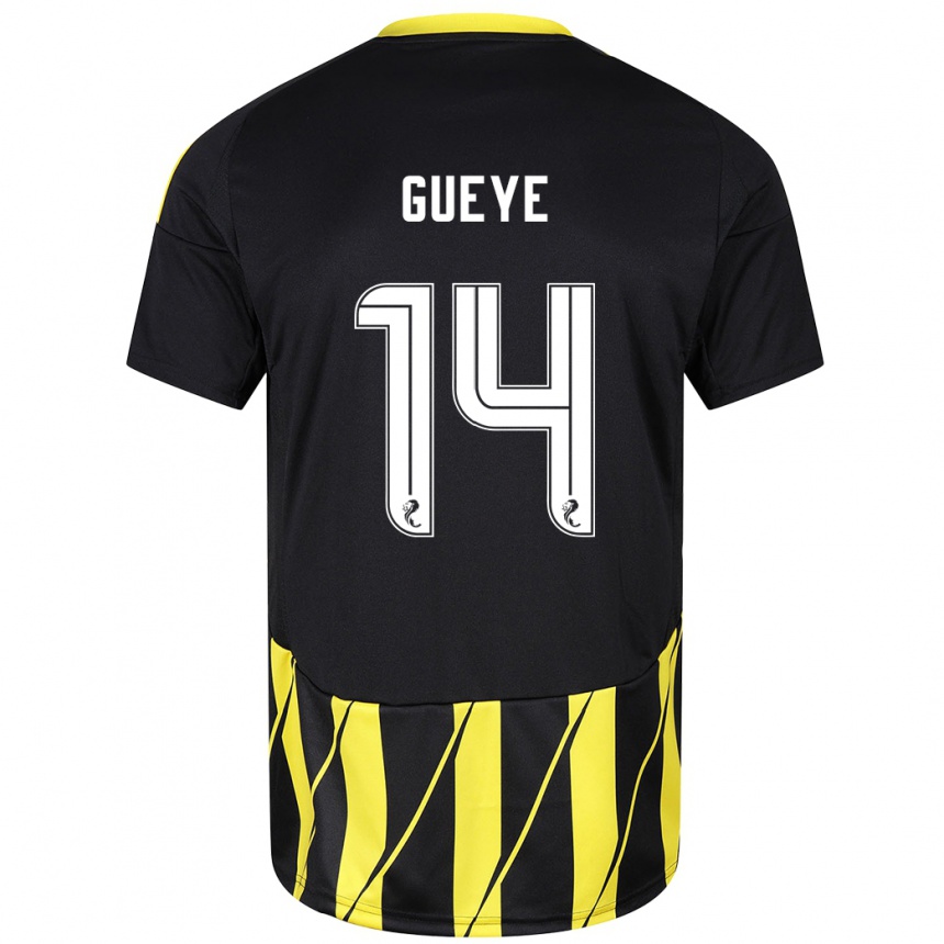 Vyrai Pape Habib Gueye #14 Juoda Geltona Išvykos Marškinėliai 2024/25 T-Shirt