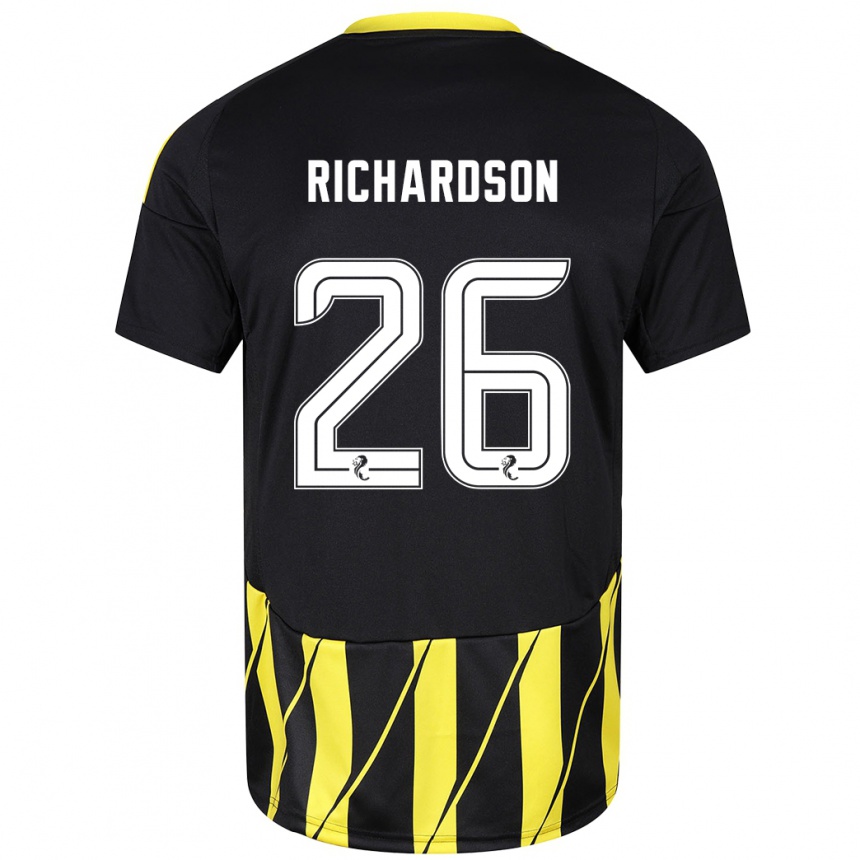 Vyrai Jayden Richardson #26 Juoda Geltona Išvykos Marškinėliai 2024/25 T-Shirt