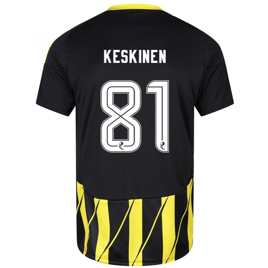 Vyrai Topi Keskinen #81 Juoda Geltona Išvykos Marškinėliai 2024/25 T-Shirt