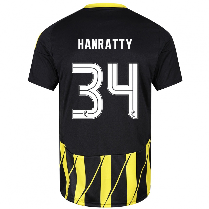 Vyrai Kevin Hanratty #34 Juoda Geltona Išvykos Marškinėliai 2024/25 T-Shirt