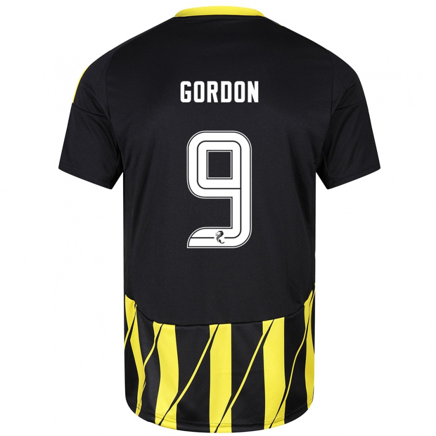 Vyrai Lauren Gordon #9 Juoda Geltona Išvykos Marškinėliai 2024/25 T-Shirt