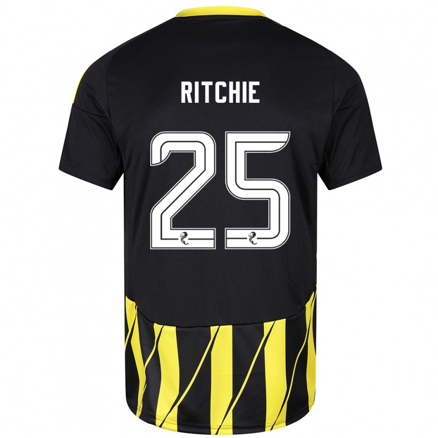 Vyrai Tom Ritchie #25 Juoda Geltona Išvykos Marškinėliai 2024/25 T-Shirt