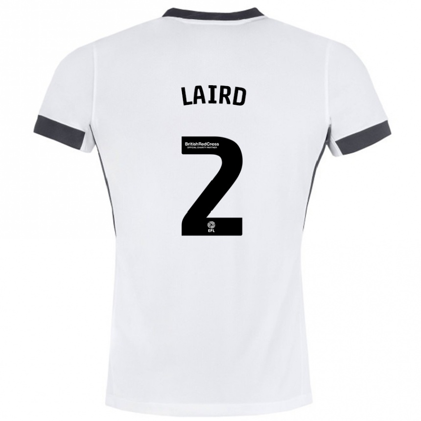 Vyrai Ethan Laird #2 Balta Juoda Išvykos Marškinėliai 2024/25 T-Shirt