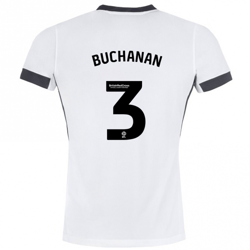 Vyrai Lee Buchanan #3 Balta Juoda Išvykos Marškinėliai 2024/25 T-Shirt