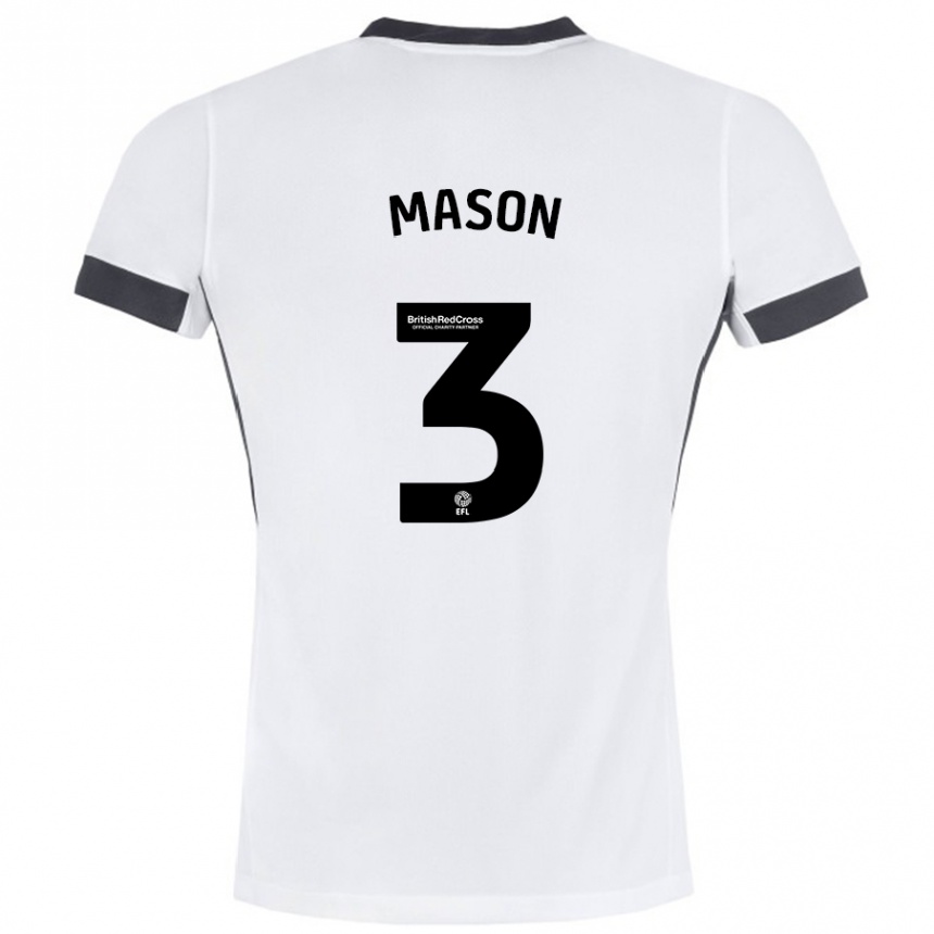 Vyrai Ellie Mason #3 Balta Juoda Išvykos Marškinėliai 2024/25 T-Shirt