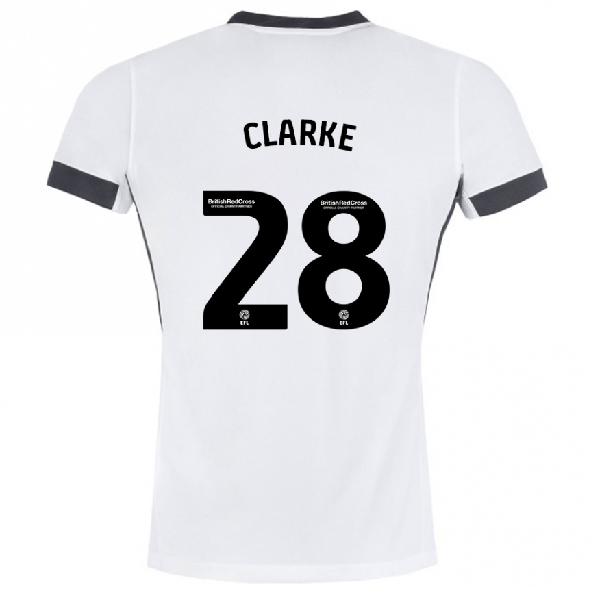 Vyrai Charlotte Clarke #28 Balta Juoda Išvykos Marškinėliai 2024/25 T-Shirt