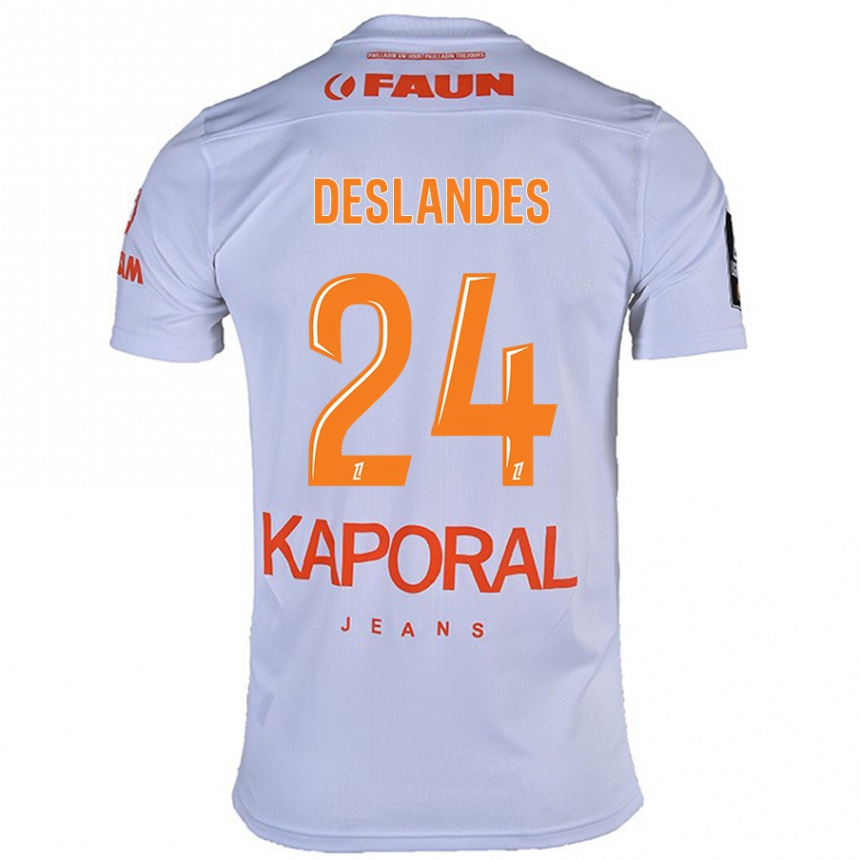 Vyrai Océane Deslandes #24 Baltas Išvykos Marškinėliai 2024/25 T-Shirt