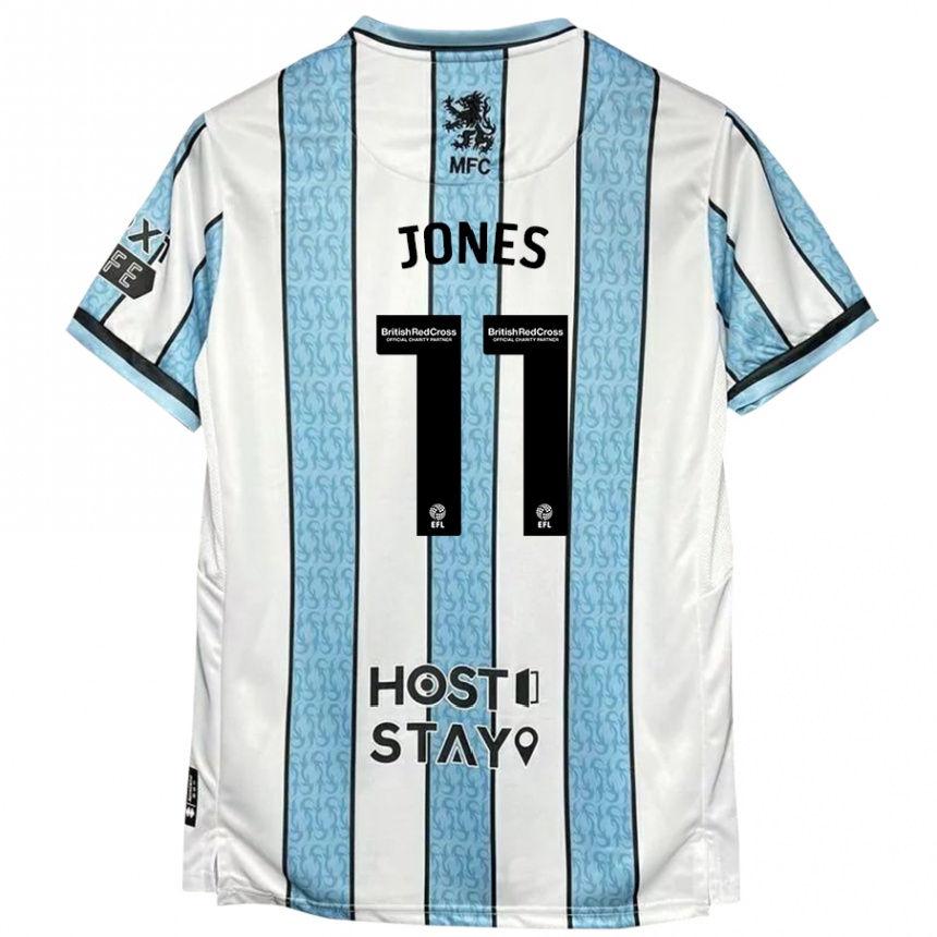 Vyrai Isaiah Jones #11 Balta Mėlyna Išvykos Marškinėliai 2024/25 T-Shirt