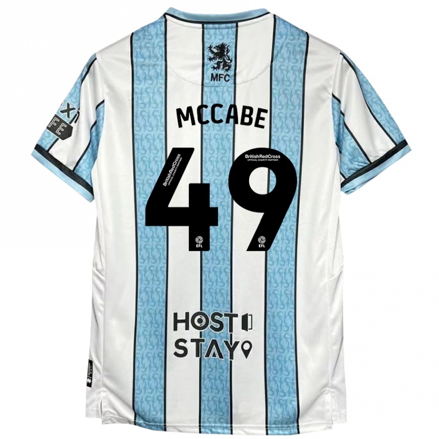 Vyrai Law Mccabe #49 Balta Mėlyna Išvykos Marškinėliai 2024/25 T-Shirt