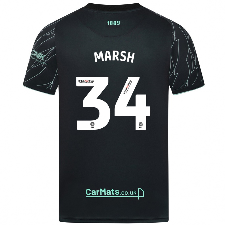 Vyrai Louie Marsh #34 Juoda Žalia Išvykos Marškinėliai 2024/25 T-Shirt