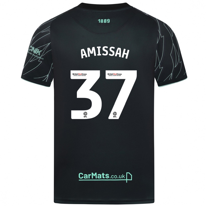 Vyrai Jordan Amissah #37 Juoda Žalia Išvykos Marškinėliai 2024/25 T-Shirt