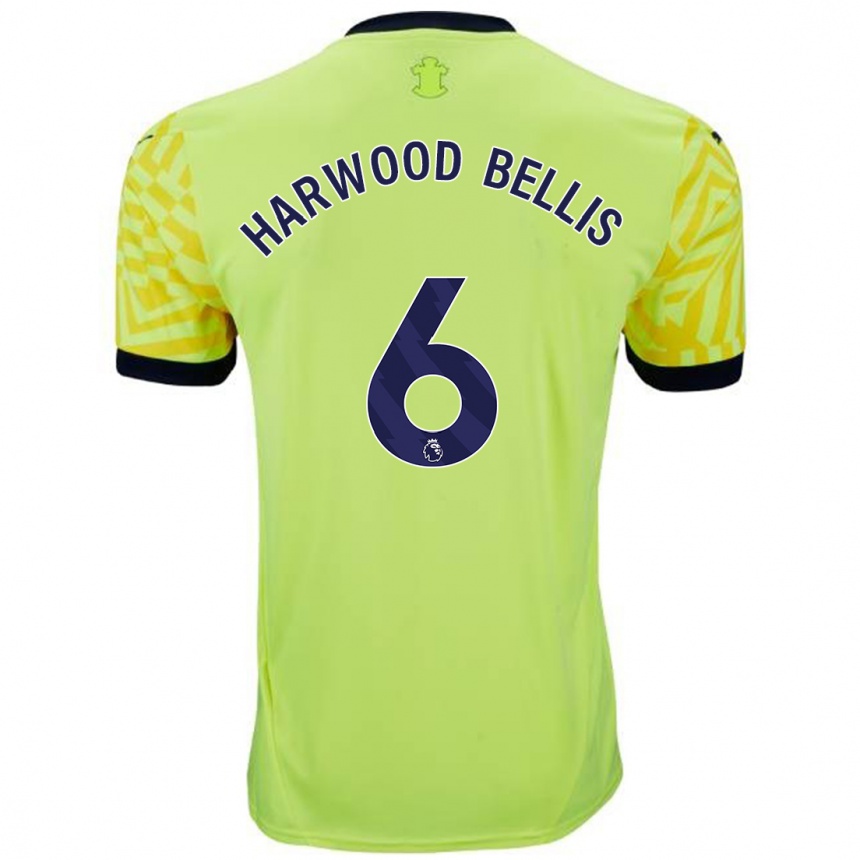 Vyrai Taylor Harwood-Bellis #6 Geltona Išvykos Marškinėliai 2024/25 T-Shirt