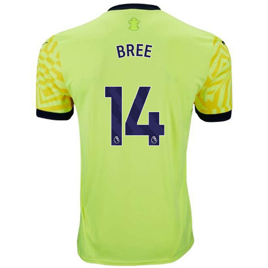 Vyrai James Bree #14 Geltona Išvykos Marškinėliai 2024/25 T-Shirt