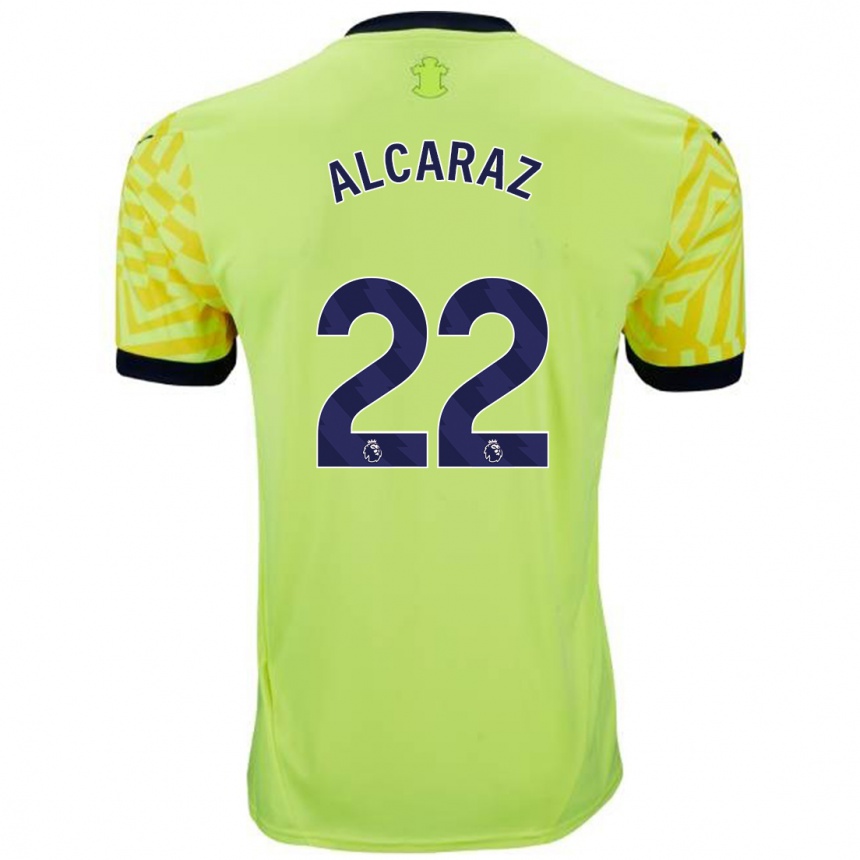 Vyrai Carlos Alcaraz #22 Geltona Išvykos Marškinėliai 2024/25 T-Shirt